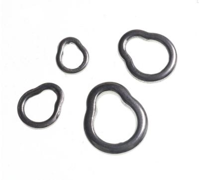 China Outdoor Accessories Pear Fishing Ring Solid Seamless Steel 304 Fishing Swivel Accessories Connector Building Hooks or Lure Jig for sale