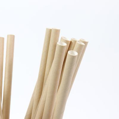 China Disposable Disposable JIANI Biodegradable Kraft Paper Packing Custom Logo Drinking Paper Straws Packaged Primary Colour Paper Straw for sale