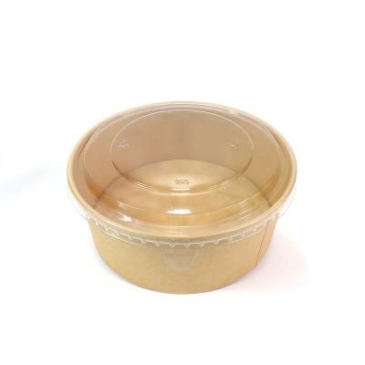 China Disposable Disposable JIANI Biodegradable Kraft Paper Takeaway Kraft Disposable Paper Soup Cup Salad Bowl Kraft Fast Food Bowl with Lid for sale