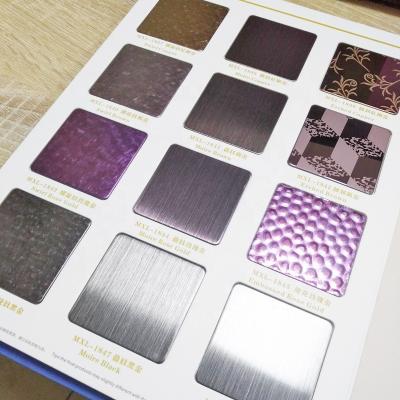 China Interior Decoration Colorful Stainless Steel Sheet Sample Book For Decoration for sale