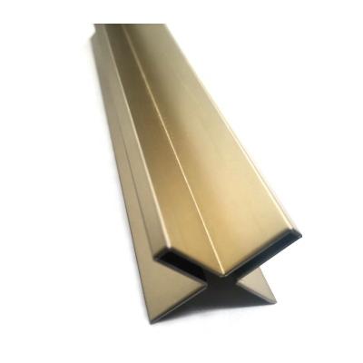 China Modern Stainless Steel Edge Tile Trim Champagne Color Matte Anti-Fingerprint for sale