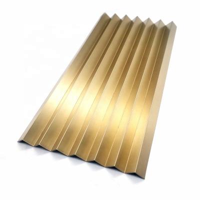 China Champagne Color Stainless Steel Tile Modern Trim 90 Degree Continuous Angle Bending for sale