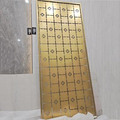 China New classic/postmodern color 304 stainless steel screen partition high end vibration of mirror and brass room divider for sale