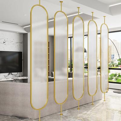 China Europe Oval Shape Stainless Steel Room Divider With Moru Glass for sale