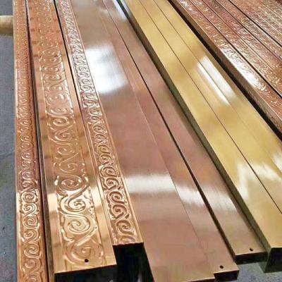 China Decoration Embossed PVD Plating Color Stainless Steel Tube For Door Guardrail for sale