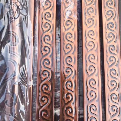 China Copper Plating Decoration Embossed Antique Bronze Color Stainless Steel Pipe For Door Guardrail for sale