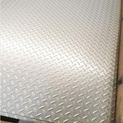 China Industry 304 Stainless Steel 316 Checkered Plate Embossed Stainless Steel Sheet 4x8 4x10 ft For Anti-Slip Top for sale