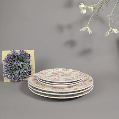 China Stocked Home and Garden Wedding Party China Supplies Ceramic Rose Flower Dish Cheap Porcelain Dinner Set for sale