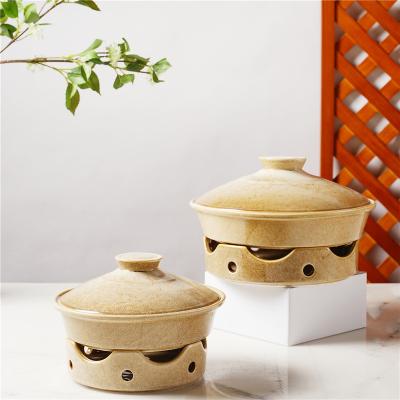 China Nordic Ceramic Round Stew Pot Hot Pot Clay Stock Pot Black Casserole Style Stocked Soup Cooking Cookware With Lid for sale