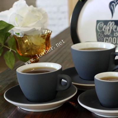 China Sustainable 60cc 160cc 250cc Customized Custom Logo Color Mug Cup With Handle Mini Espresso Ceramic Coffee Cups And Saucers For Coffee for sale