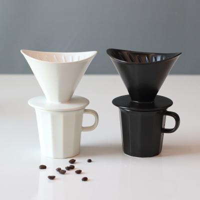 China Wholesale Stocked Coffee Dripper Motor V60 Style Coffee Drip Ceramic Filter Pour Over Dripper Manual Brew Maker With Cup For Home for sale