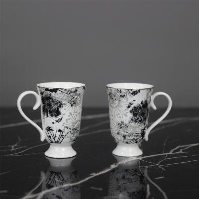 China LEXI Bone China Mugs With Viable Rim Royal Tall Food Safe Gold Mugs Porcelain Printing Ceramic Mugs For Coffee for sale