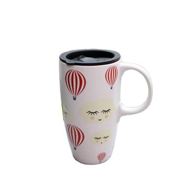 China Viable Wholesale Fine Bone China 22oz Fine Porcelain Tea Cup Ceramic Coffee Mug With Silicone Lid Custom Print Decals Matte Coffee Mug for sale