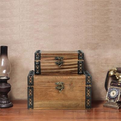 China XIAOAIKA New Design Fir Tree Rustic Sturdy Multi Functional Desktop Wine Sundries Storage Wooden Gift Box for sale