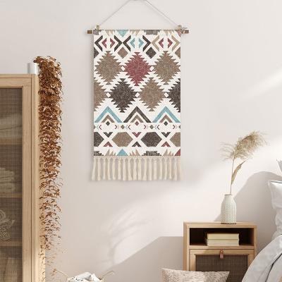 China Customized Home Tassel Waterproof Boho Decor Macrame Art Woven Tapestry For Room Wall Hanging for sale