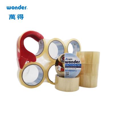 China Einfache Handhabung BOPP Verpackungsteppich 48 mm Breite Braun Transparent zu verkaufen