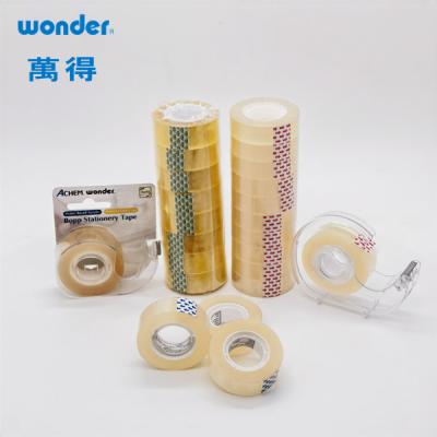 China DIY Clear BOPP Schreibzeugband 18mm Breite Gelbfarben individuell für Projekte zu verkaufen