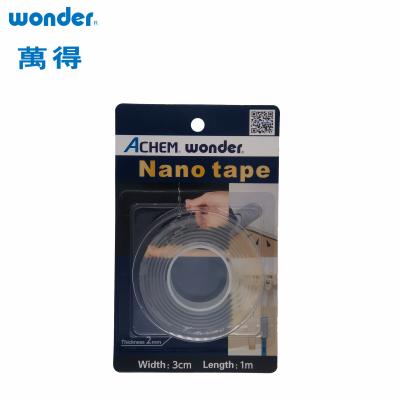 China Nano Double Sided Adhesive Tape Washable Strong Sticky Reusable Transparent Tape for Household Industrial Mounting Tapes in Blister Packing for sale