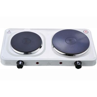 China 2 Burner Non-Stick Electric Hot Plate With Solid Cast Iron Heating Element 2500W for sale