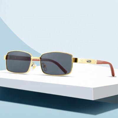 China Black Transparent Square Sunglasses Men Fashion Sunglasses Rectangular Gold Metal Frame Sunglasses For Women for sale