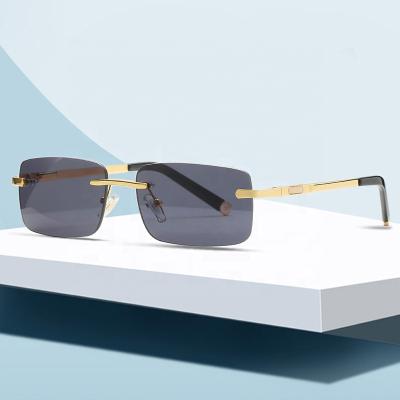 China Fashion Sunglasses Shape To Rectangular Frameless Sunglasses Custom Men Women Metal Sunglasses Personalized Frame for sale