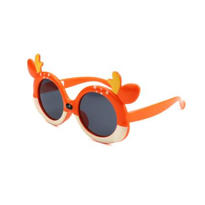 China 2022 Hot Selling Multicolor Kids Sunglasses Fashion Sunglasses Rubber Flexible Plastic Polarized Elk Circle Sunglasses Children for sale