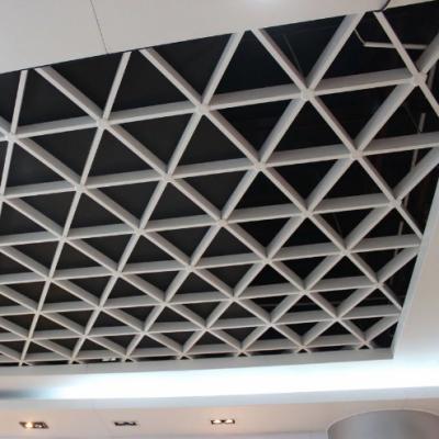 China Artistic Ceilings Modern Open Aluminum Mall Ceiling Design Metal Cells Ceiling Tiles Decorative Interior Roof Grid Panels for sale