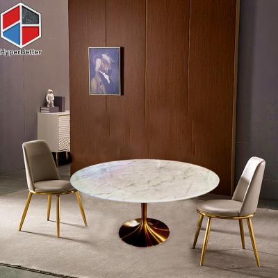 China (Size) adjustable modern white dining table set around marble table and chairs for sale