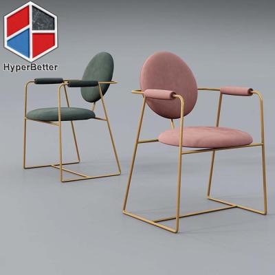 China Modern Stainless Steel Frame Pink Velvet Dining Chairs Luxurious for sale