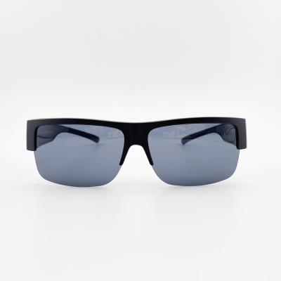 China UV400& FOS09 Classic Fashion Half Frame Sun Glass Polarized Outdoor Rectangle Fit Over Sunglasses Men for sale