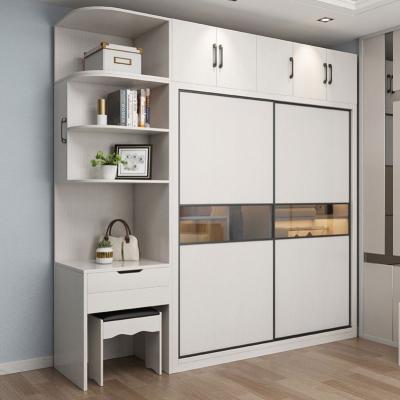 China Modern 2 Door With Mirror Waterproof Wood Almirah Clothes Cabinet Wardrobe Designs for sale