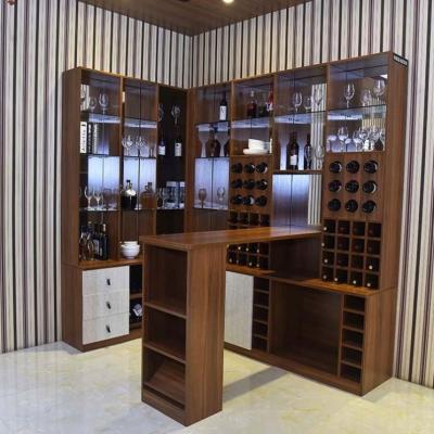 China Wholesale High Quality Tall Wall Mounted Wine Glass Display Cabinet Adjustable (Height) Wooden Design for sale