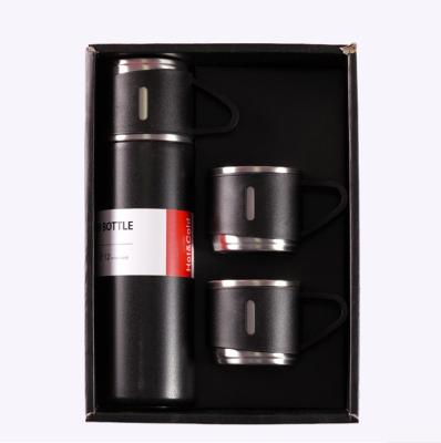 China Business 2021 17oz High Quality Customized Logo Vacuum Flask Set Sustainable 304 Stainless Steel Vacuum Flask Gift Set for sale