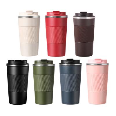 China Sustainable Eco-friendly Fashion Insulated Thermal Coffee Mugs Bulk Stainless Steel Leakproof Flip Lid Powder Coating Wholesale for sale