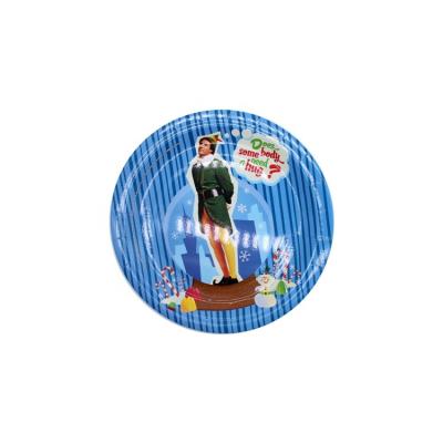 China Hot Sale Disposable Factory Printed Beauty Disposable Round Printed Paper Plates for sale