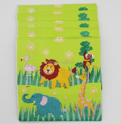 China Vrigin Wood Pulp Printed Custom Printing Tissue Paper Bag Style Cartoon Wholesale Paper Napkins for sale