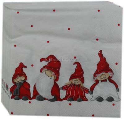 China Free Sample Printed Tissue Paper Napkins For Christmas, Christmas Series Decoupage Paper Napkins for sale