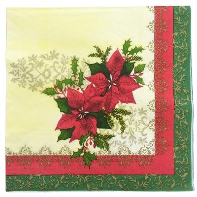 China Christmas Decoration Colorful 2022 Dinner Pre Fold Paper Napkin for sale