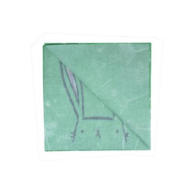 China Wholesale Price Printed Printing Rabbit Green Paper Napkin for sale