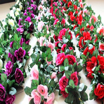 China 220cm Rattan Wall Hanging Wedding Flowers Decoration Artificial Plants Plastic Flower Rattan for sale