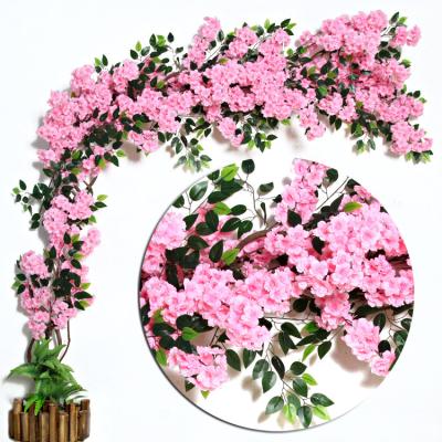 China Romantic Wedding Pink White Flower Cherry Blossom Real Touch Mall Branches for sale