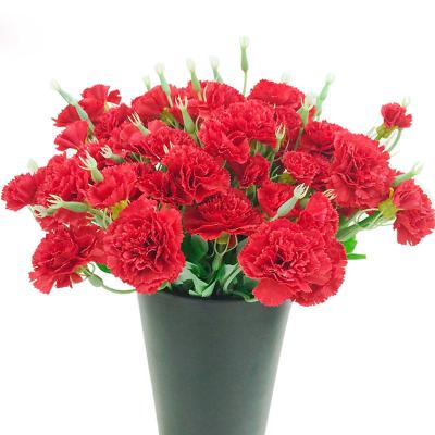 China 10 Carnation Living Room Decoration Artificial Carnation Home Decoration Mother's Day Bouquet for sale