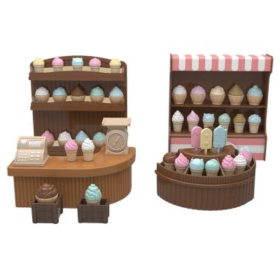 China Rich New Mini Accessories Ice Cream Shop Toy Furniture House Pretend Other Toys Furniture Set Play For Kids for sale