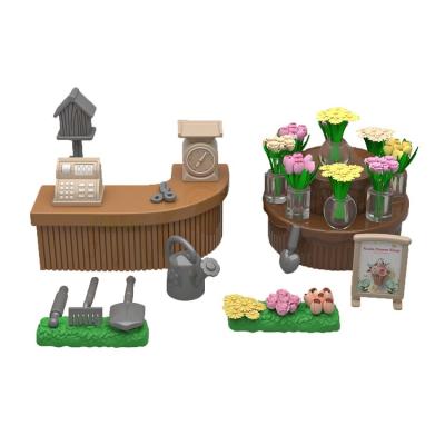 China Rich Props Kids Role Play Flowers Shop Small Furniture Pretend Play House Toy Plastic Furniture For Sale for sale