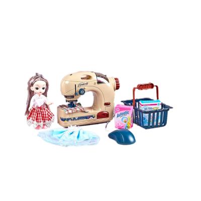 China Plastic Multi Function Electric Portable Battery Operate Children's Toy Sewing Machine Mini Household Toy for sale