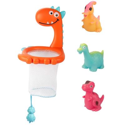 China Eco-friendly Materials 2022 Newest Bathing Toys Lighting Spray Water Dinosaurs Bath Toy Dinosaur With 2 Styles for sale