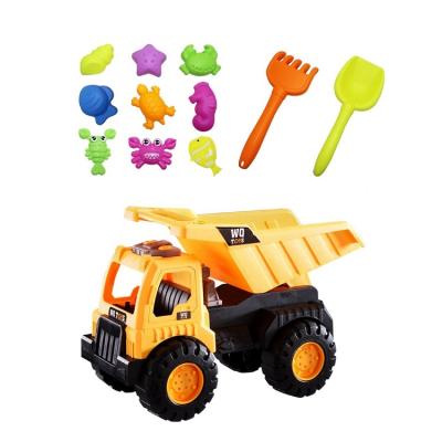 China New Arrival Colorful Ocean Animals Sea Animal Carrier Truck Toys Beach Colorful Sand Excavator DIY Beach Toy Set With Net Bag for sale