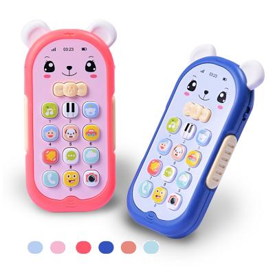 China 6 Colors Music Phone Toy Infant Smart Colorful Lights Soft Colorful Lights Teether Help Sleep Baby Educational Musical Toys for sale