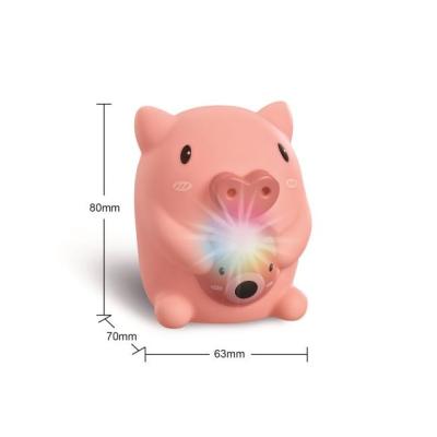 China Drunk Eraser Materials Soft Eraser LED Include Sensory Light Pig 2021 Cute Battery Pig Toy Baby Lovely Up Toys With Flashing Light for sale