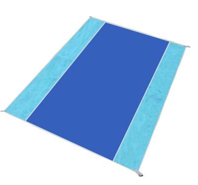 China Hot Selling Outdoor Wearable Diapers Mesh Sand Proof Free Portable Beach Nylon Mat Blanket With Durabl Two Folding Logo for sale